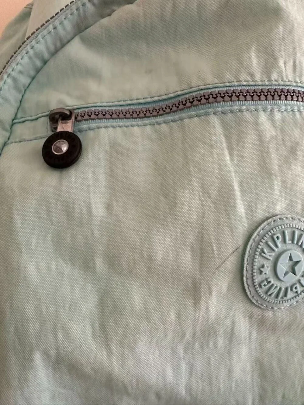 Kipling light blue extra large nylon backpack
